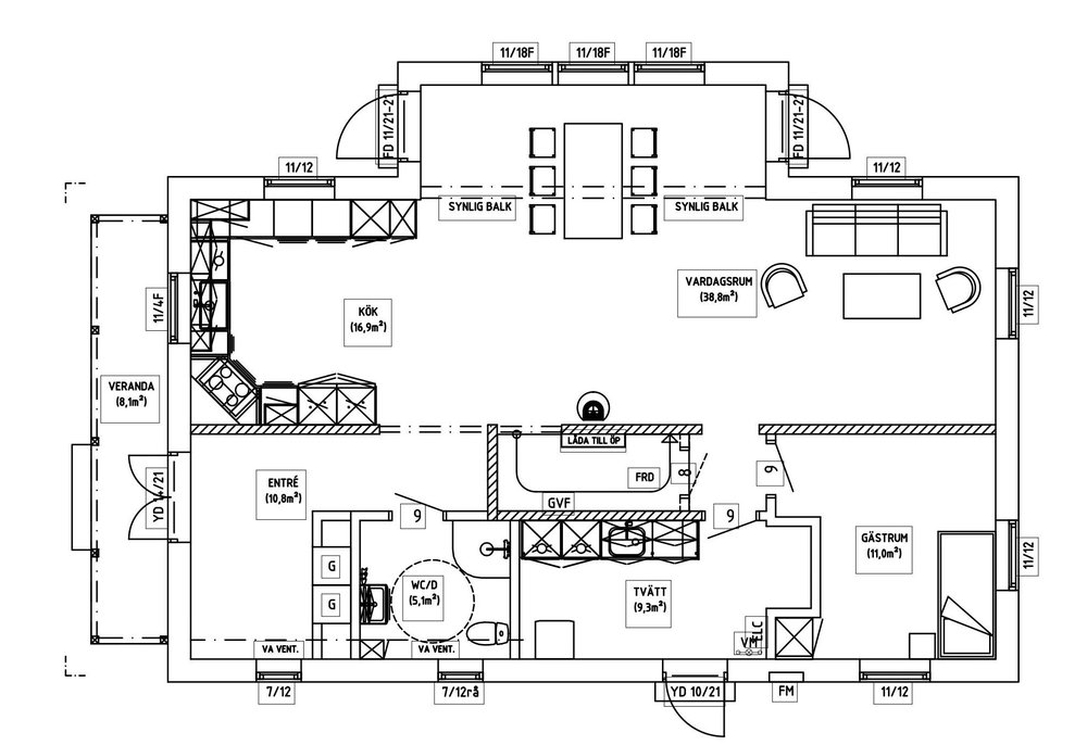 Villa Agder – planlösning entréplan