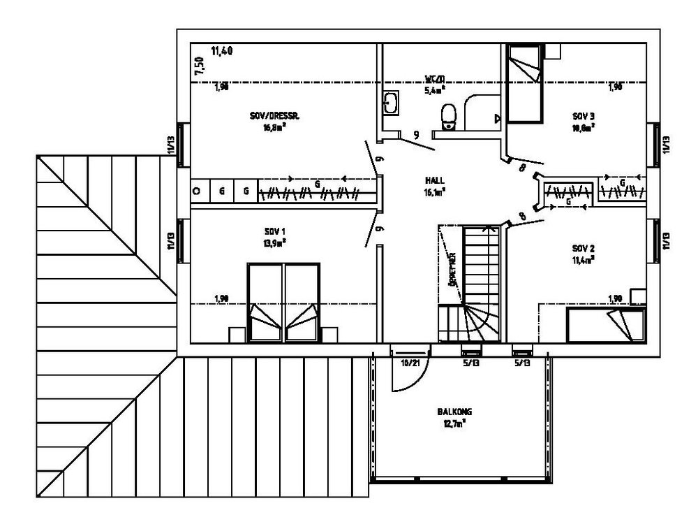 Villa Alsiö – planlösning överplan