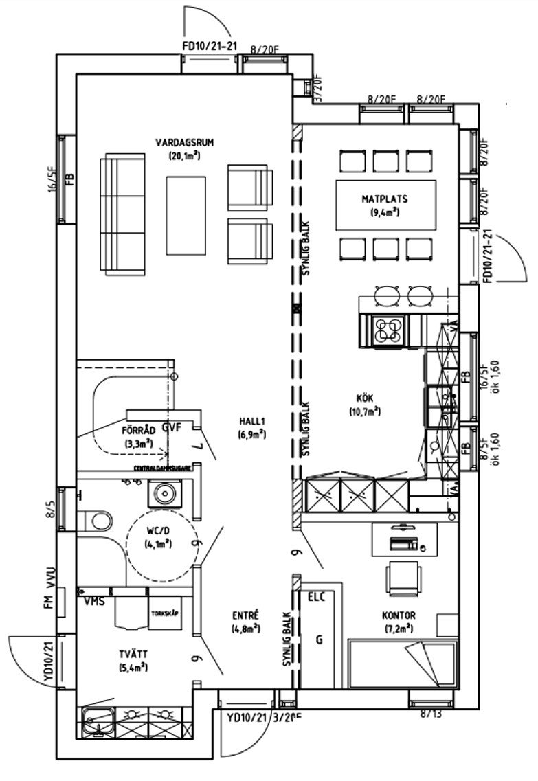 entreplan Villa Drömma