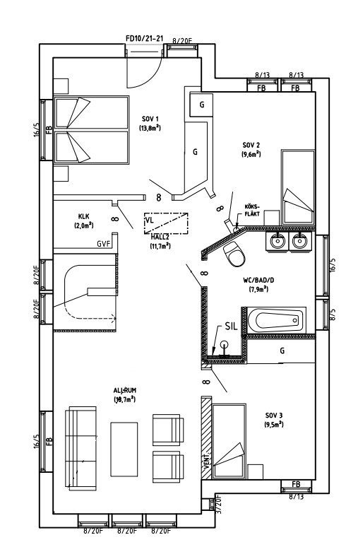 övreplan Villa Drömma