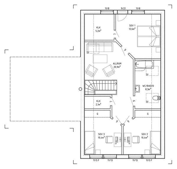Villa Johansson övervåning