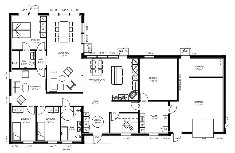 Villa Larsson planritning