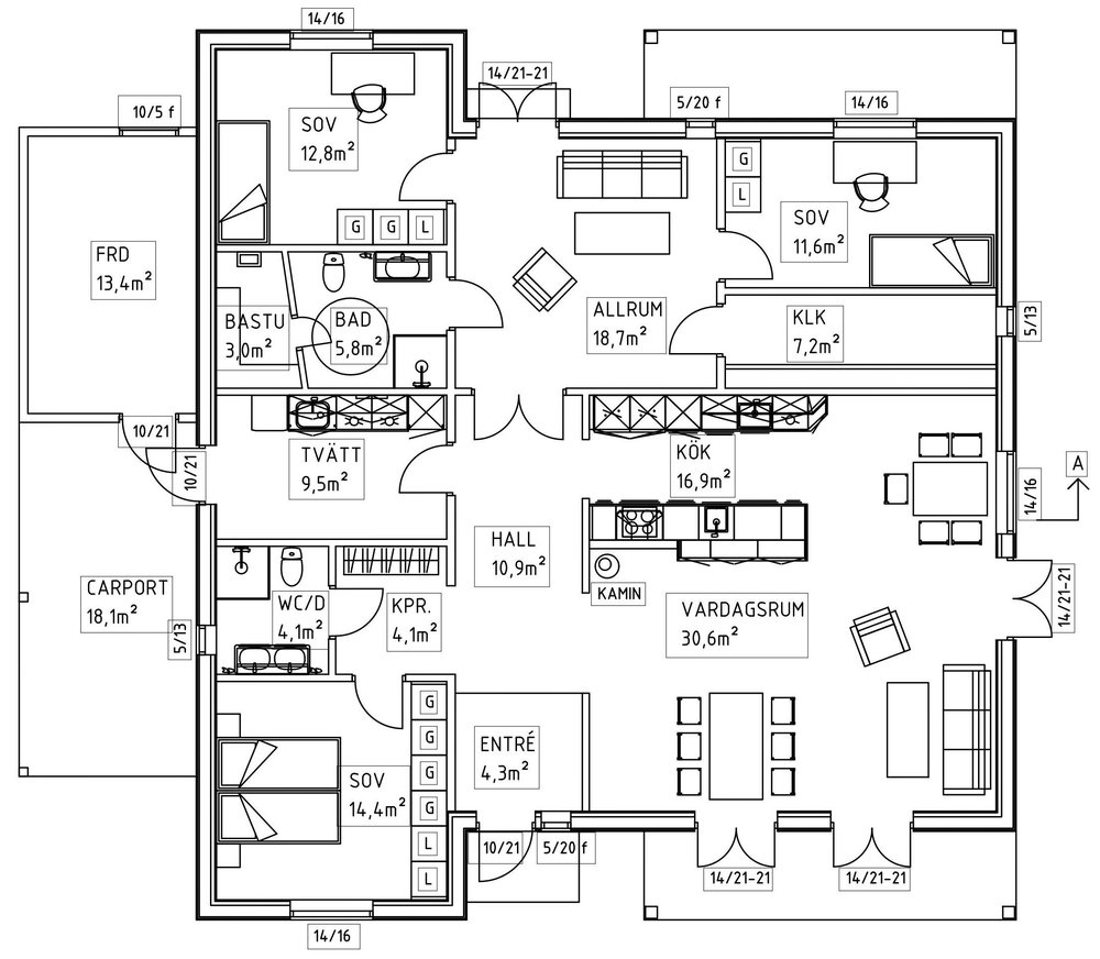 Villa Nyström – planlösning